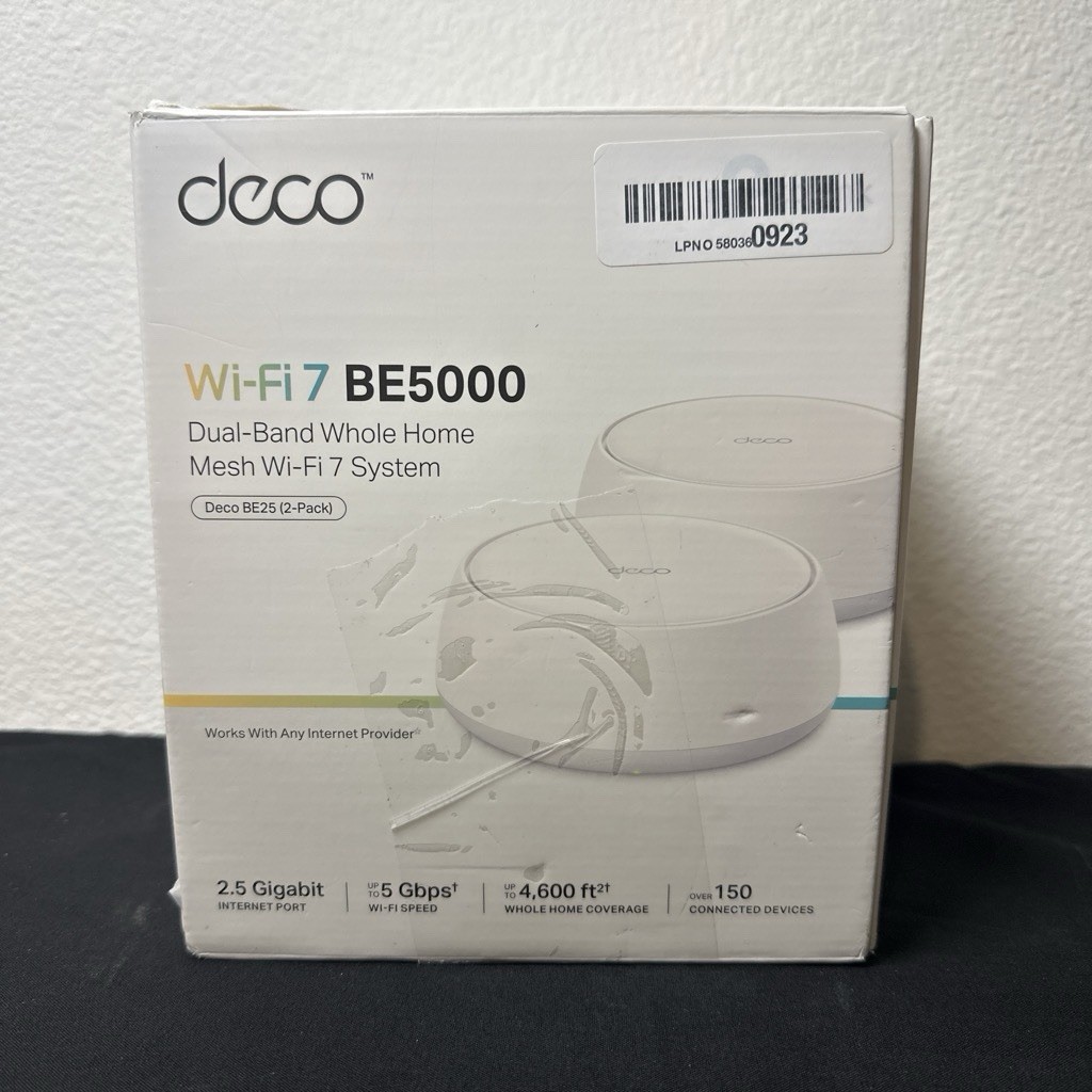 TPLink Deco 7 BE25 DualBand BE5000 WiFi 7 Mesh System, 4Stream 5 Gbps 2 Pack