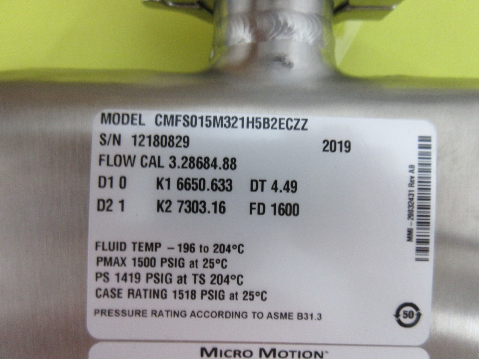 Emerson Micro Motion Elite Coriolis Meter, Transmitter