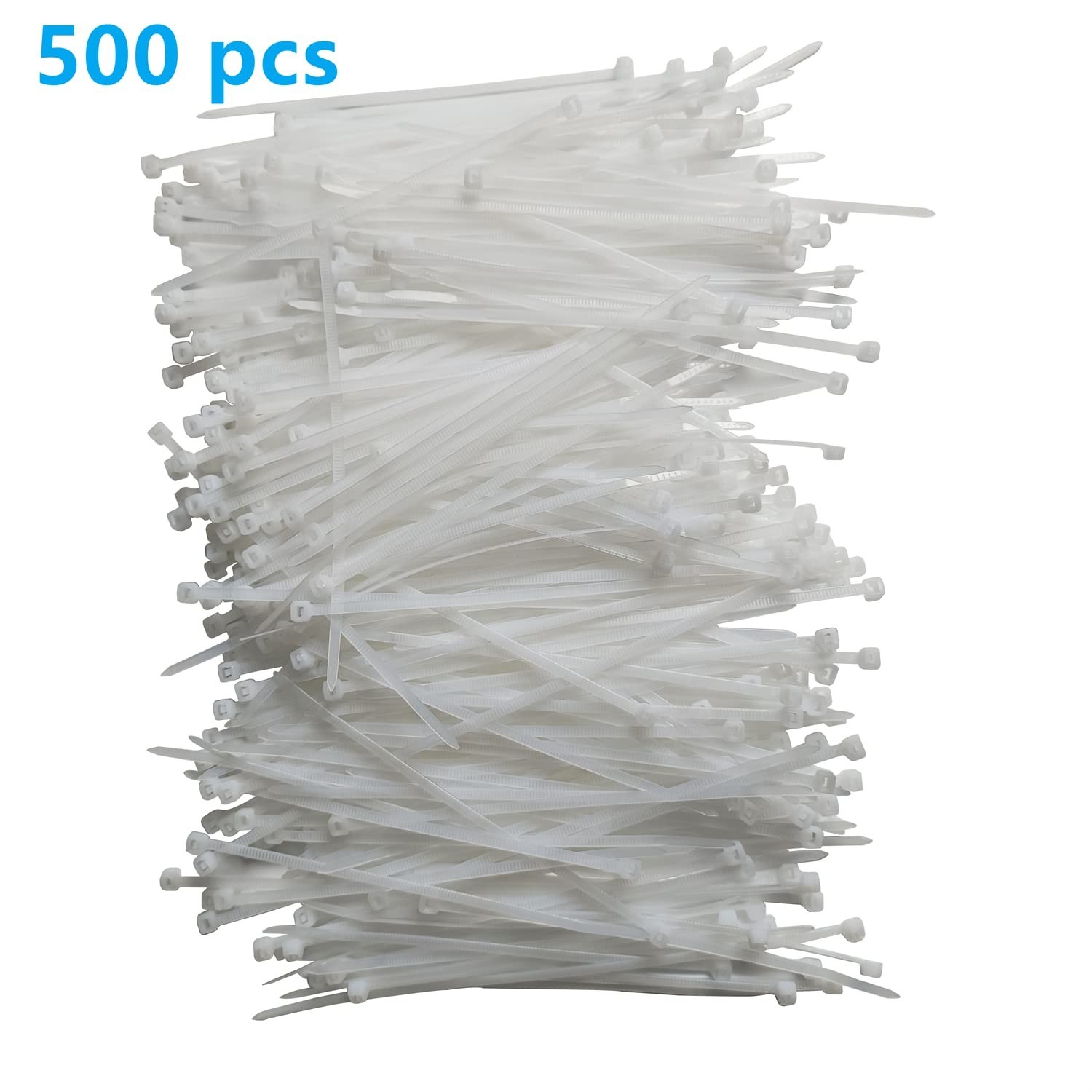 Zip Ties - 4 inch Heavy Duty Nylon Ties, 500 pcs, 40 Pounds Tensile Strength,...