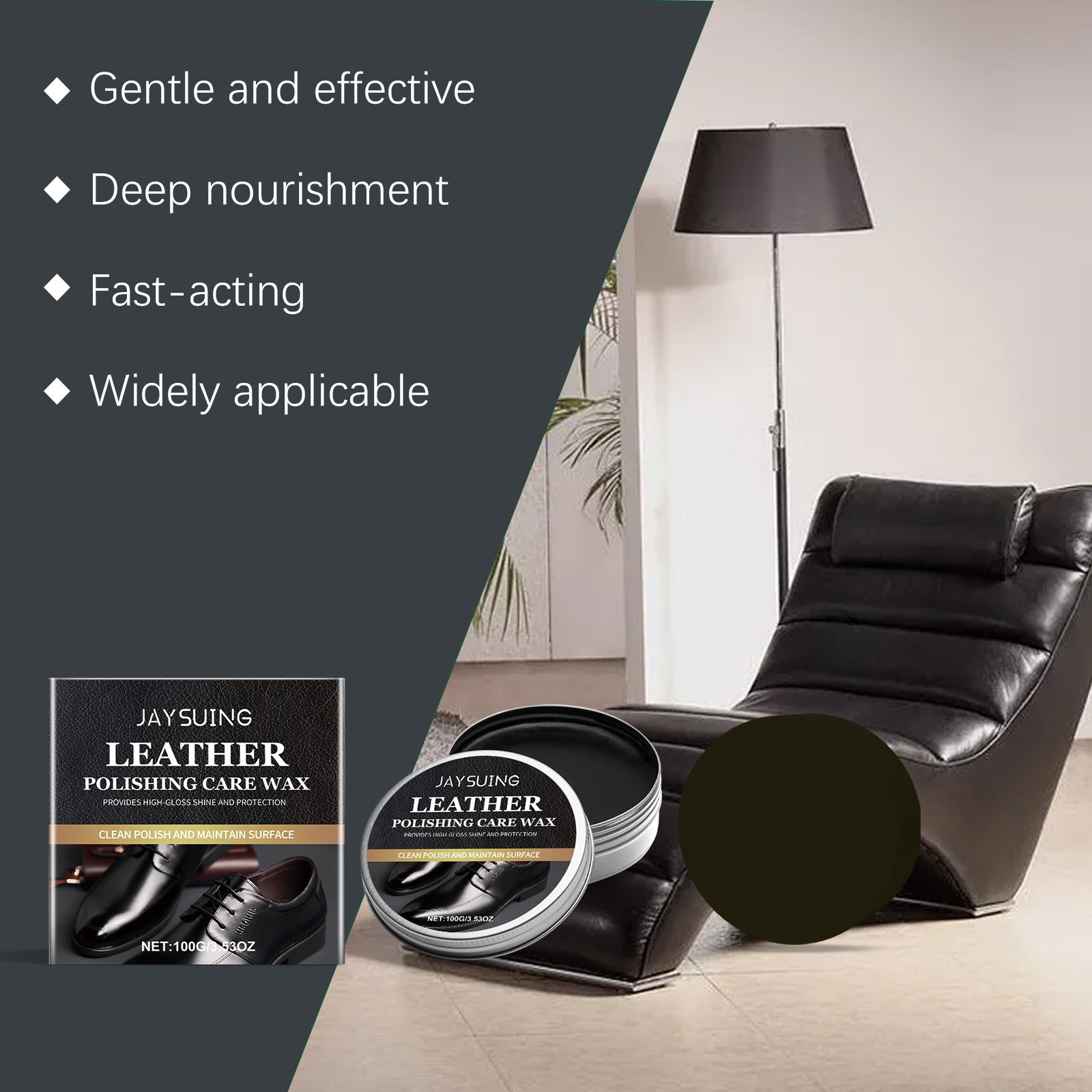 Leather polishing and care wax