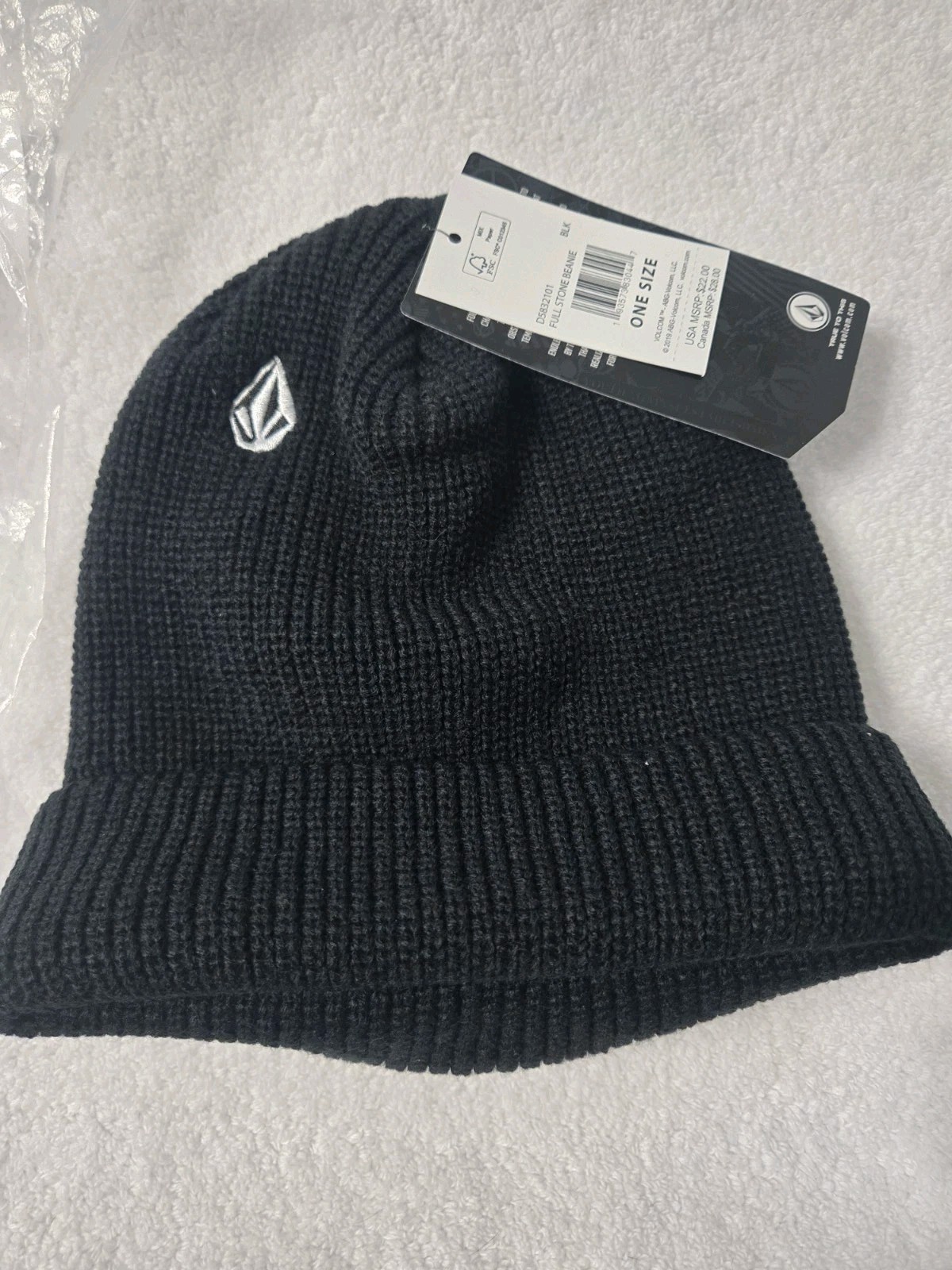 Volcom Full Stone Beanie - Black - One Size New With Tags
