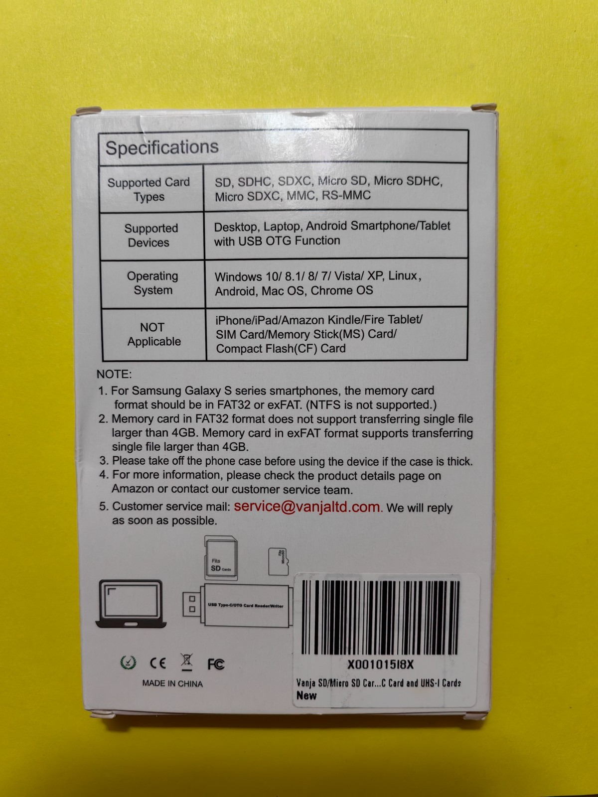 NEW!! Vanja USB Card Reader/Writer/ OTG Adapter NEW!!