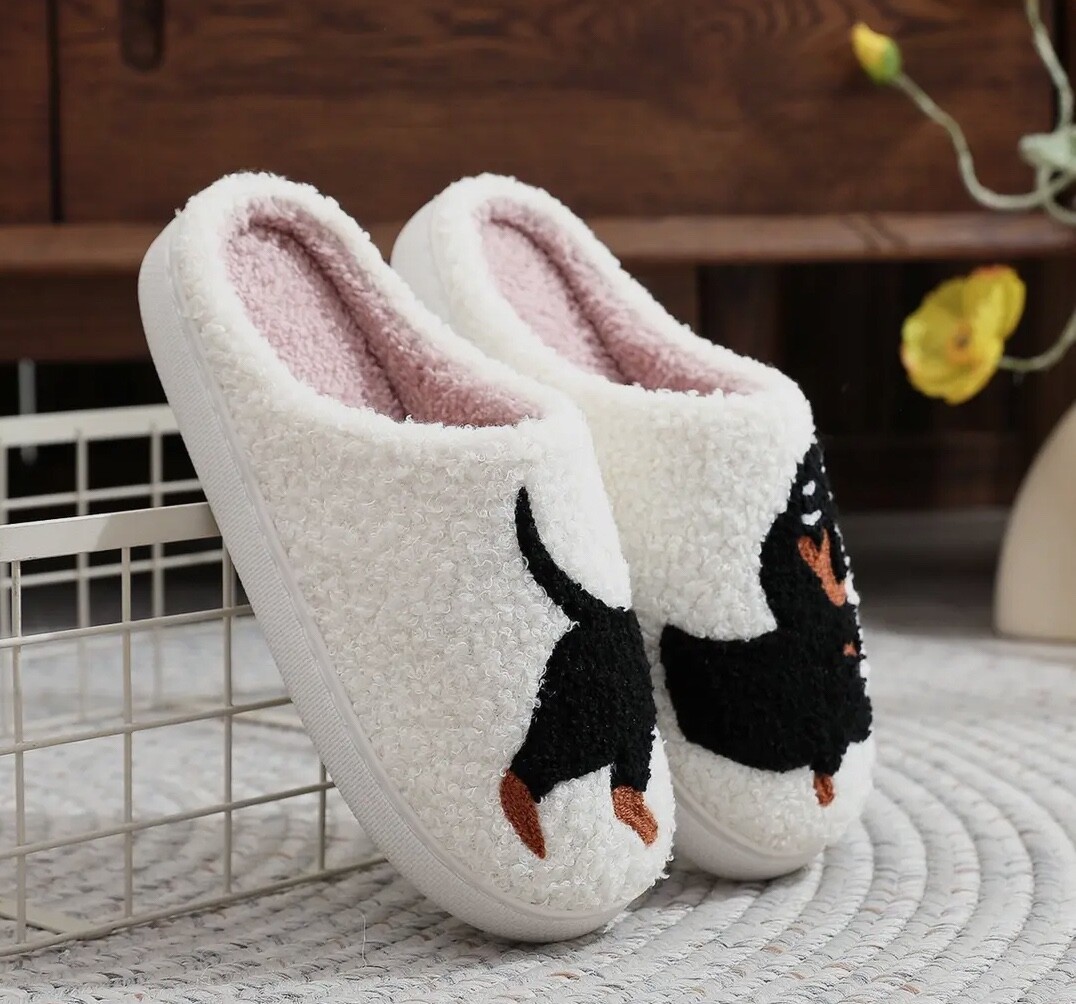 Dachshund Dog Women’s Memory Foam Cotton Blend Slippers Sizes 7-10 NEW IN PKG