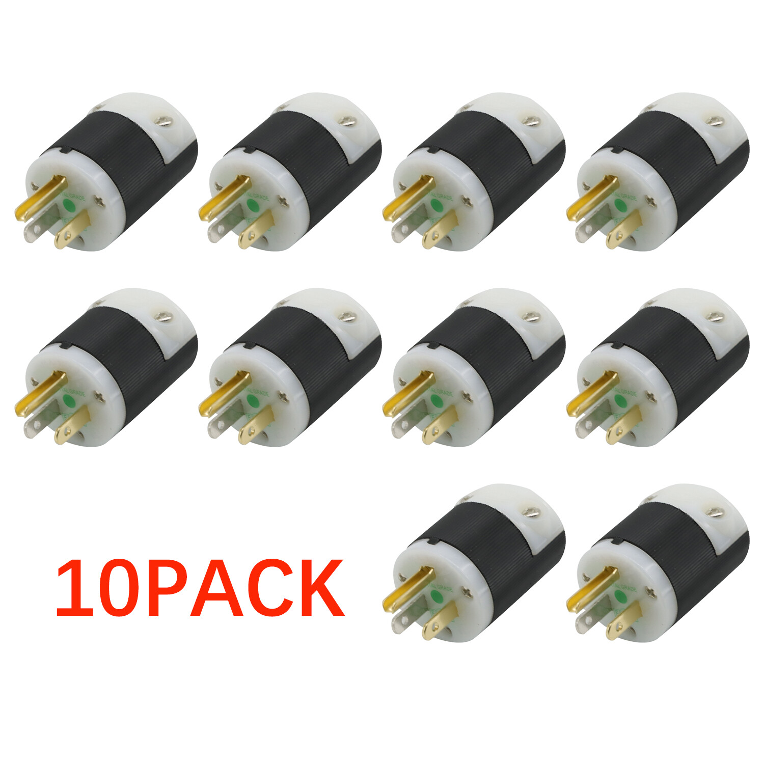 10Pcs HBL8215C COPPER male HUBBELL 15AMP 125VOLT 125V USA AMPS HOSPITAL GRADE