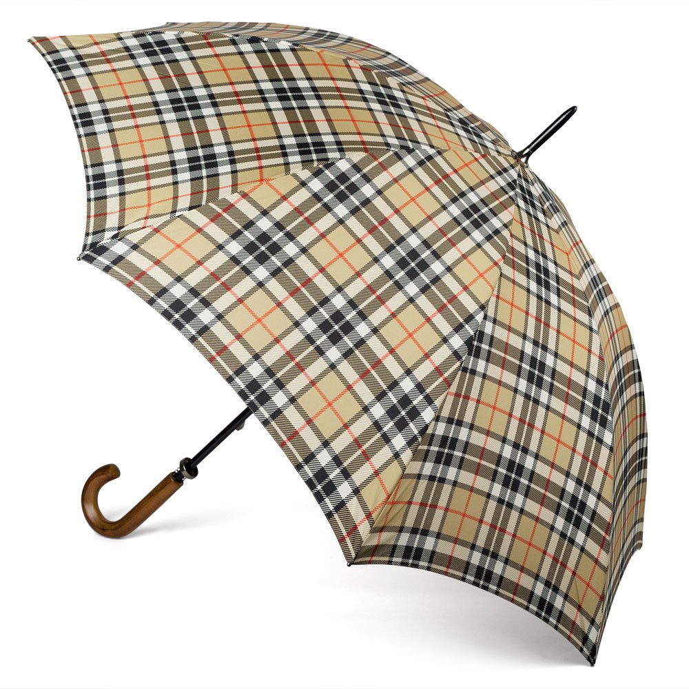 NEW Clifton Gents' Camel Thompson Tartan Umbrella