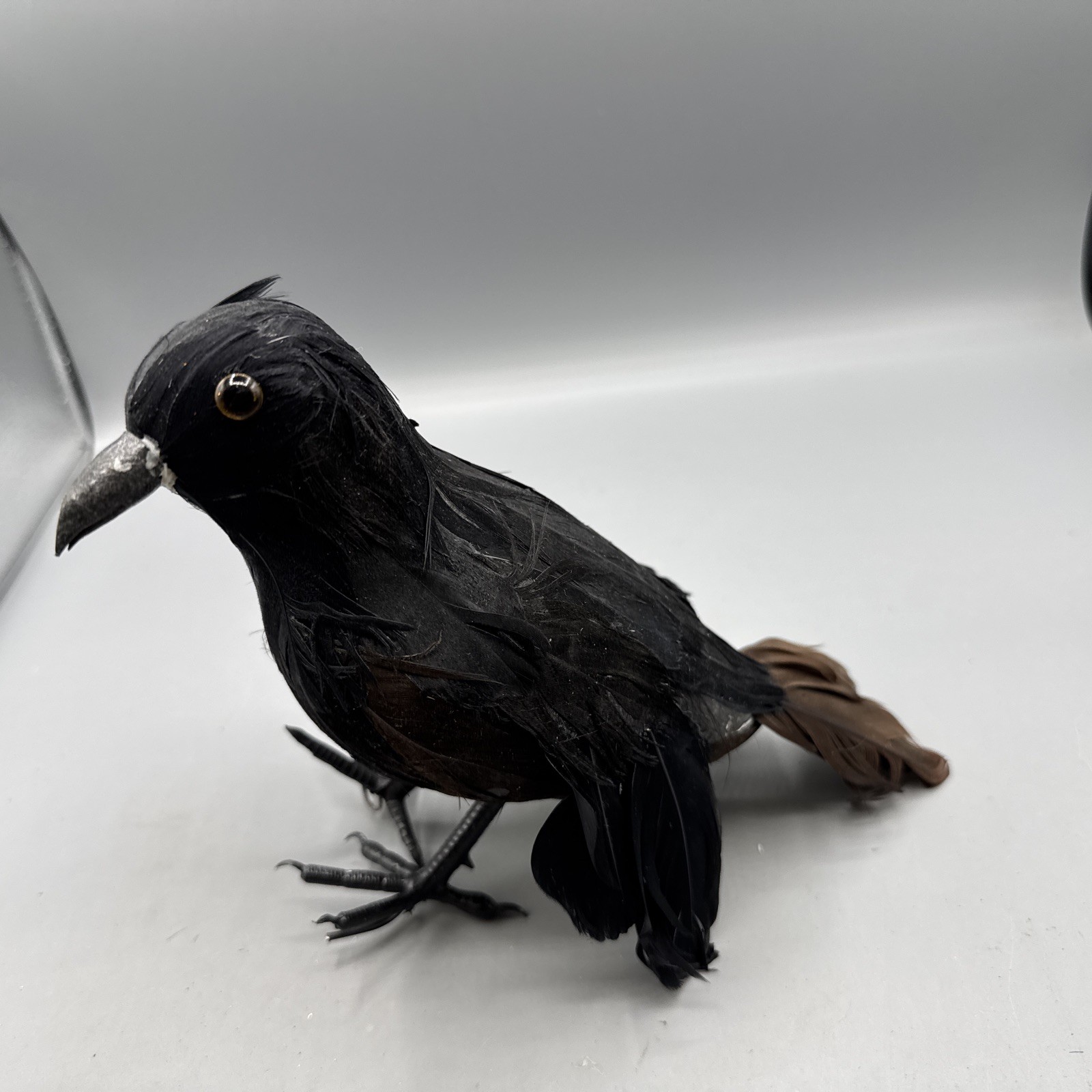 5 PCS Black Feathered Crows Halloween Ravens