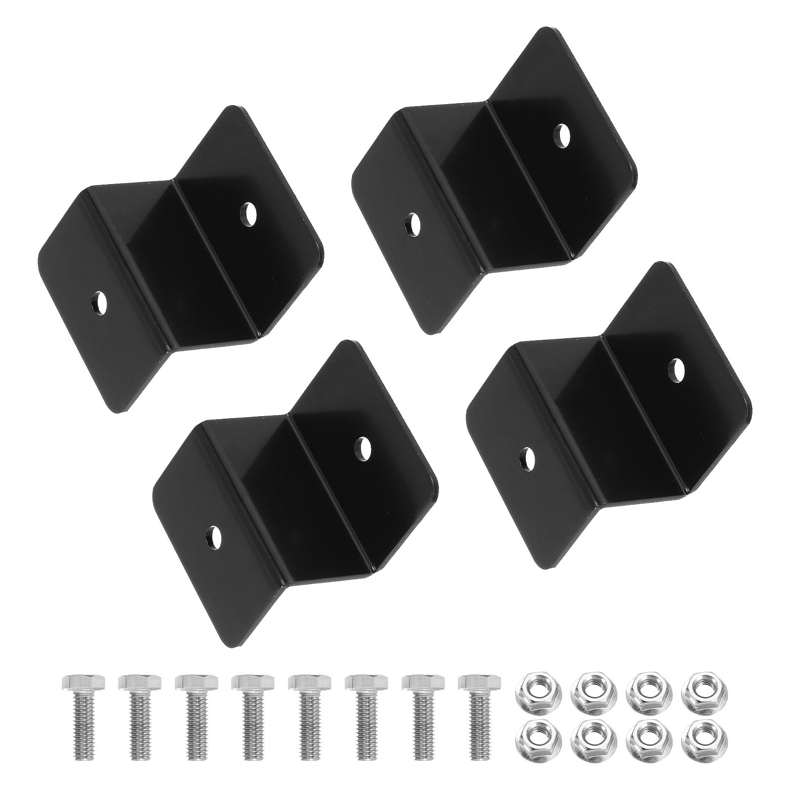 4 Pack Z Brackets 30mm Aluminum Alloy Lightweight Solar Panel Bracket Black
