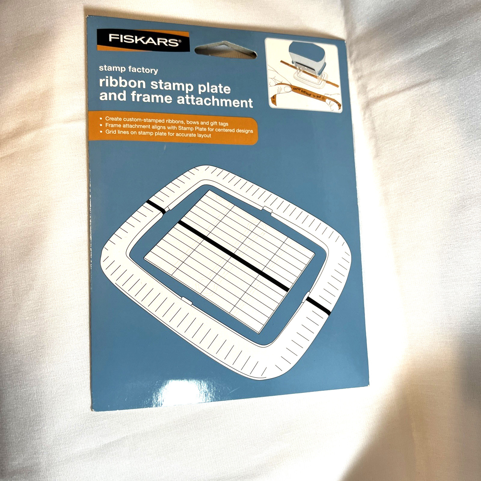 Fiskars Stamp Factory Ribbon Stamp Plate and Frame Attachment