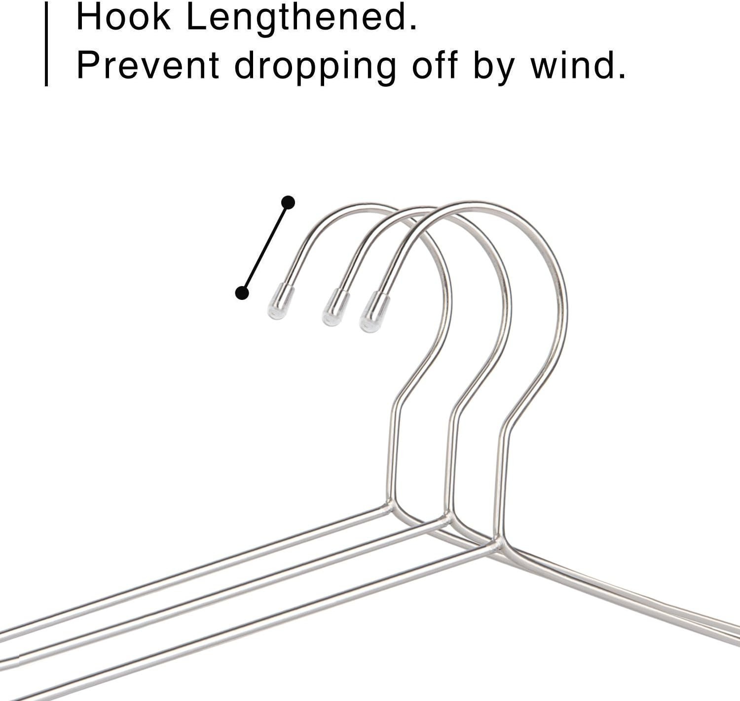 30 Pack Heavy Duty Stainless Steel Hangers, Space-Saving Silver Clothes Hangers