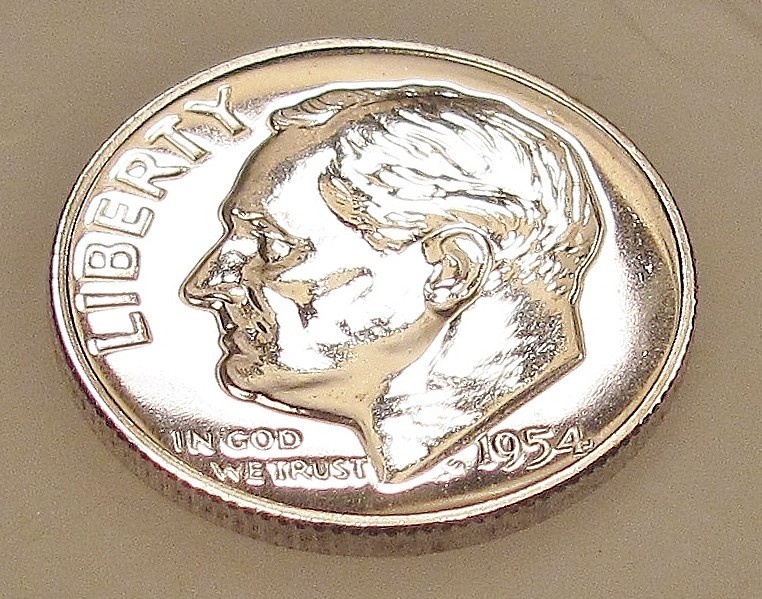 1954 Gem  Proof  "EYE CANDY" Dime 90% Silver Blazing Luster  #330 ~ 10