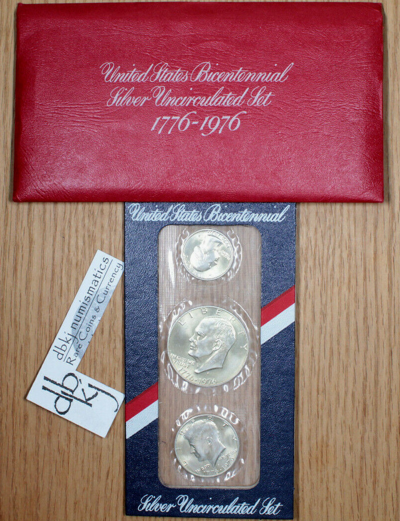 1976 S Bicentennial Silver Uncirculated Set - 40% Silver 3 Coin Set US Mint OGP