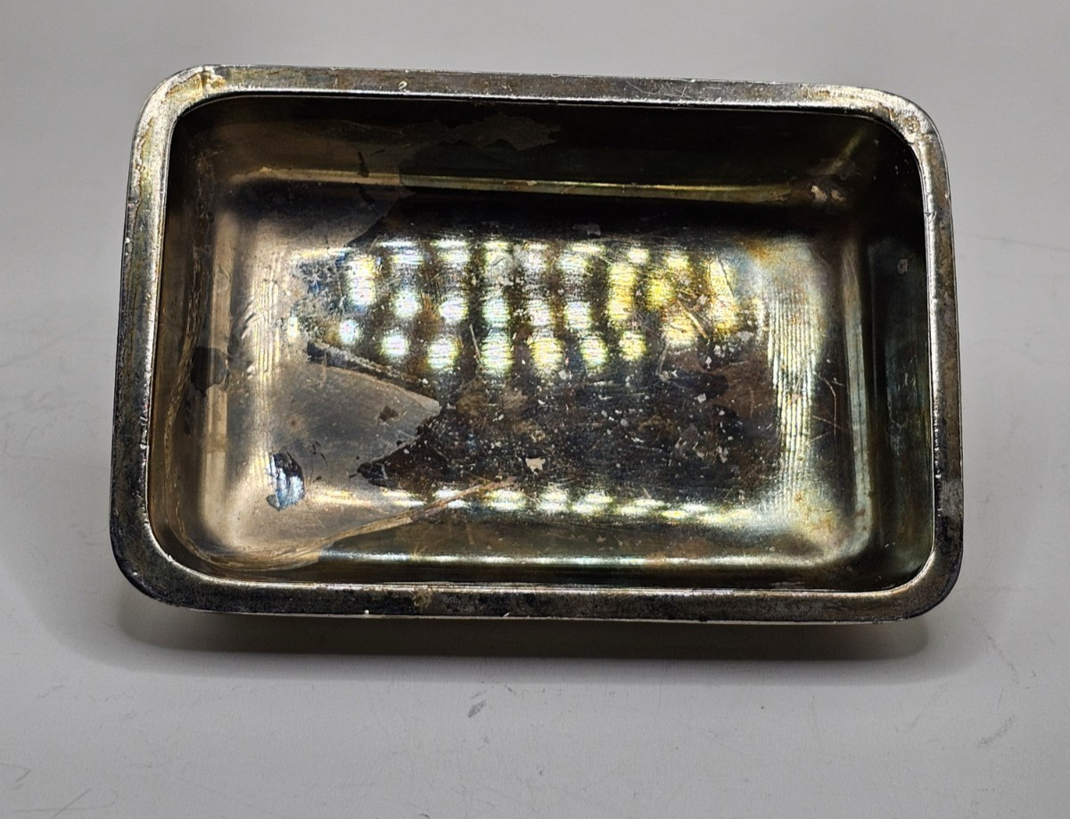 VTG Silver Plate Butter Vanity Trinket Dish