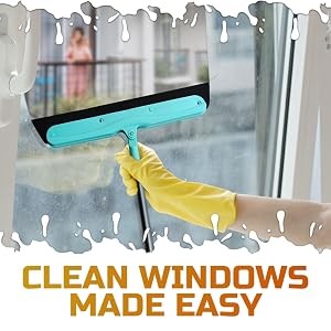 Floor Squeegee - 34.5" Telescoping Squeegee for Window Cleaning with Durable