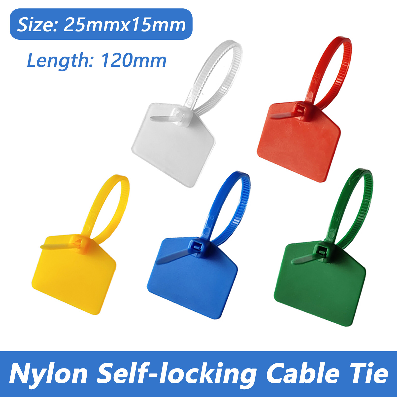 Self-locking Cable Tie Label Ties Writable Zip Nylon Marker Ties Length 120mm