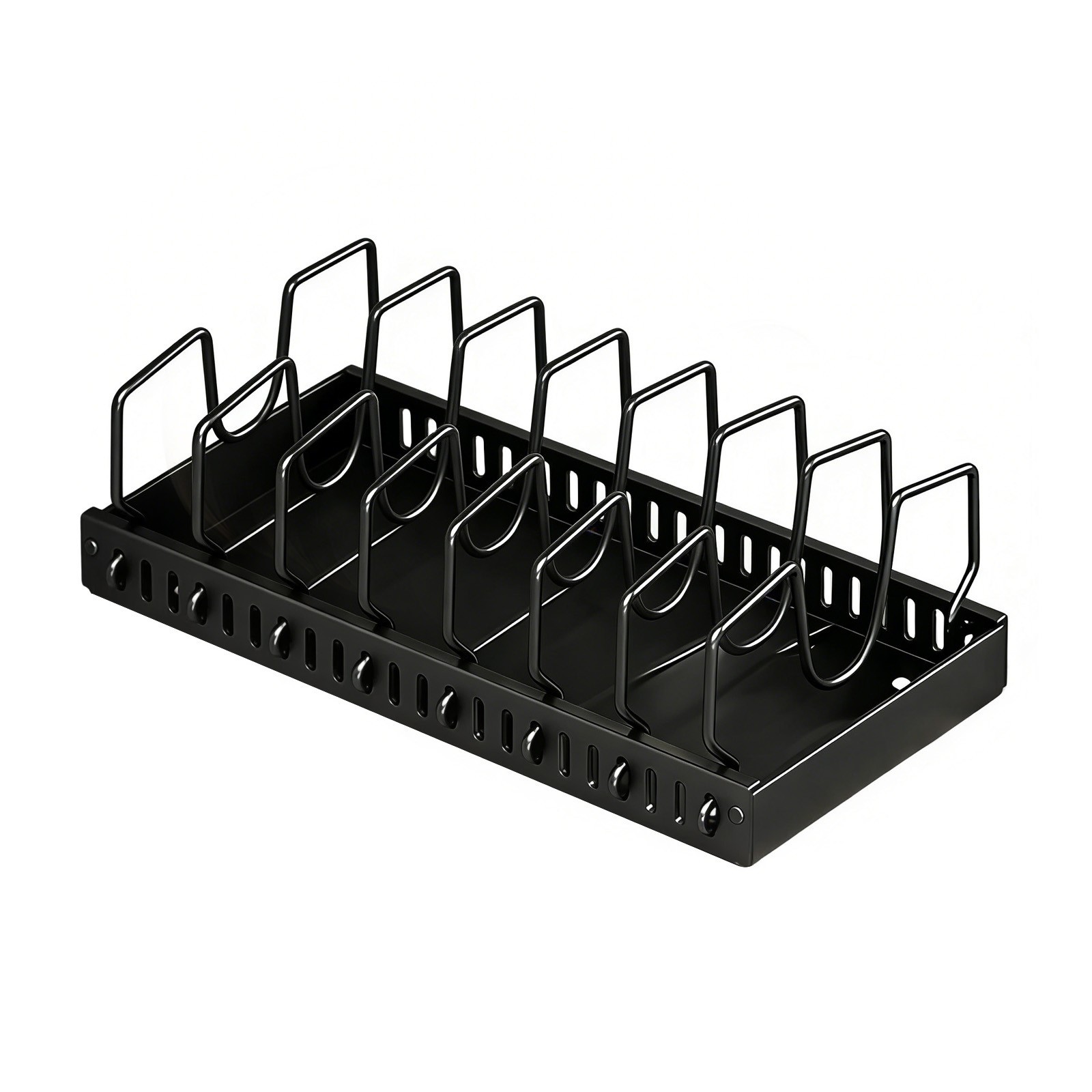 Kitchen Pans Organizer, Pull Out 8-Partition Pans Organizer with Slide Rails