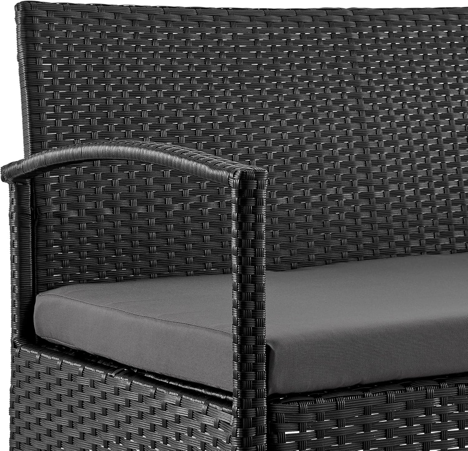 Noli 4-Piece Outdoor Patio Set with Cushions, Steel Rattan, Grey