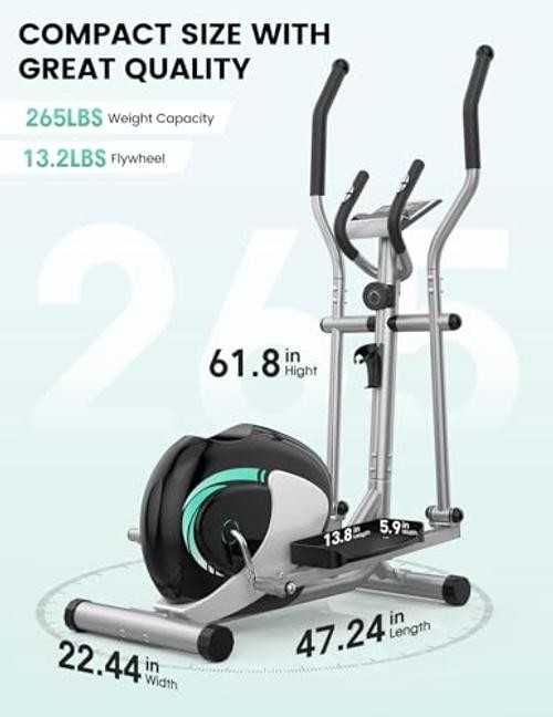 Compact Elliptical Machine for Home - Hyper-Quiet Exercise Machine