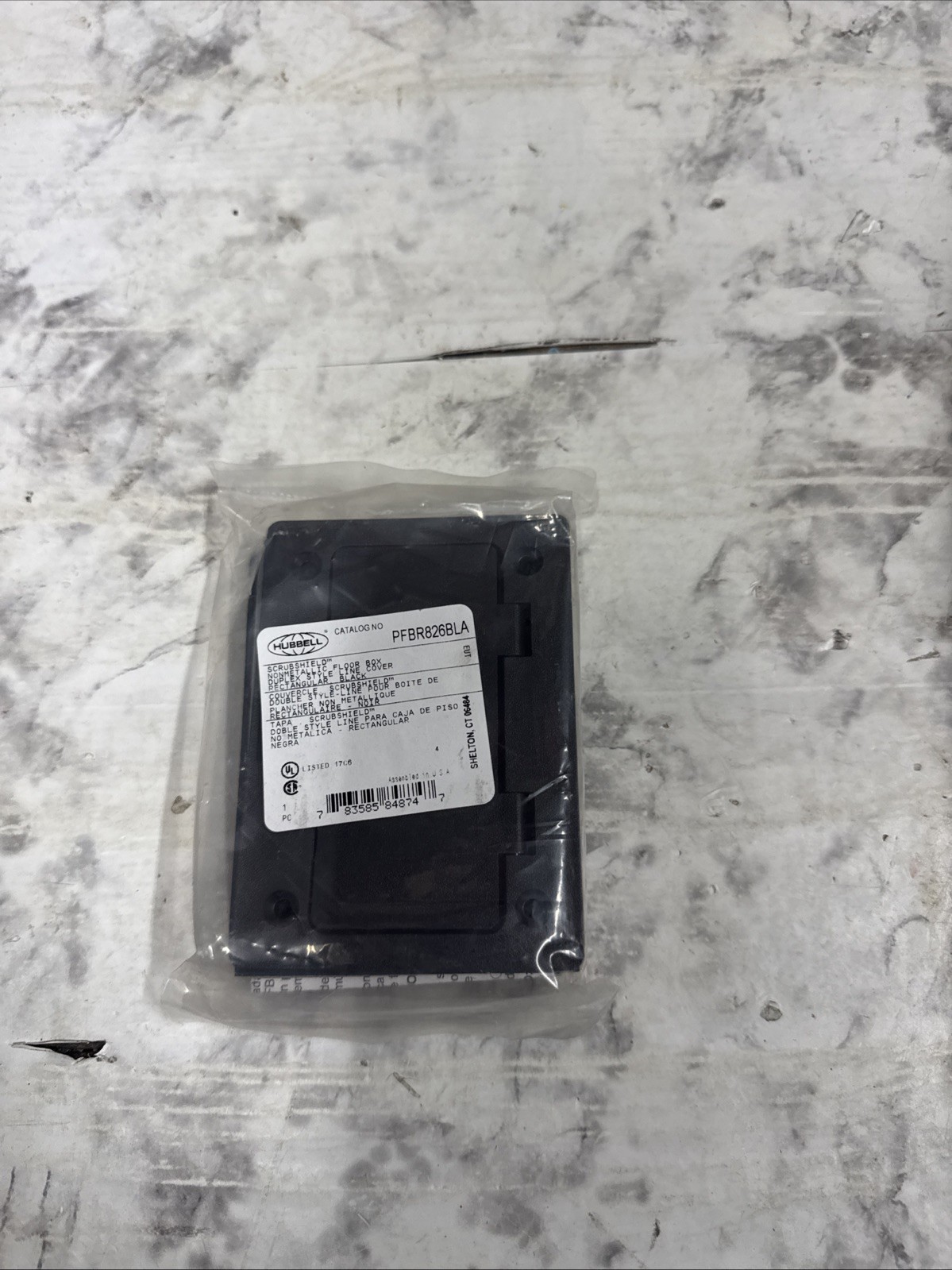 Hubbell PFBR826BLA Plastic Black Rectangular Floor Plate