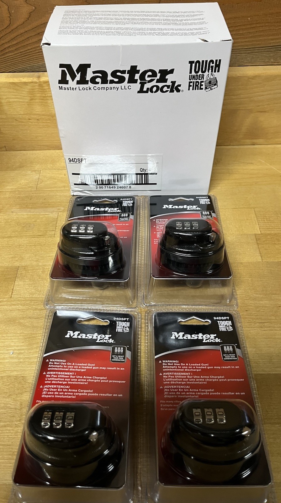 NIB Master Lock 94DSPT Set/Reset Combination Trigger Locks/Gun Lock -Lot Of 4 #2