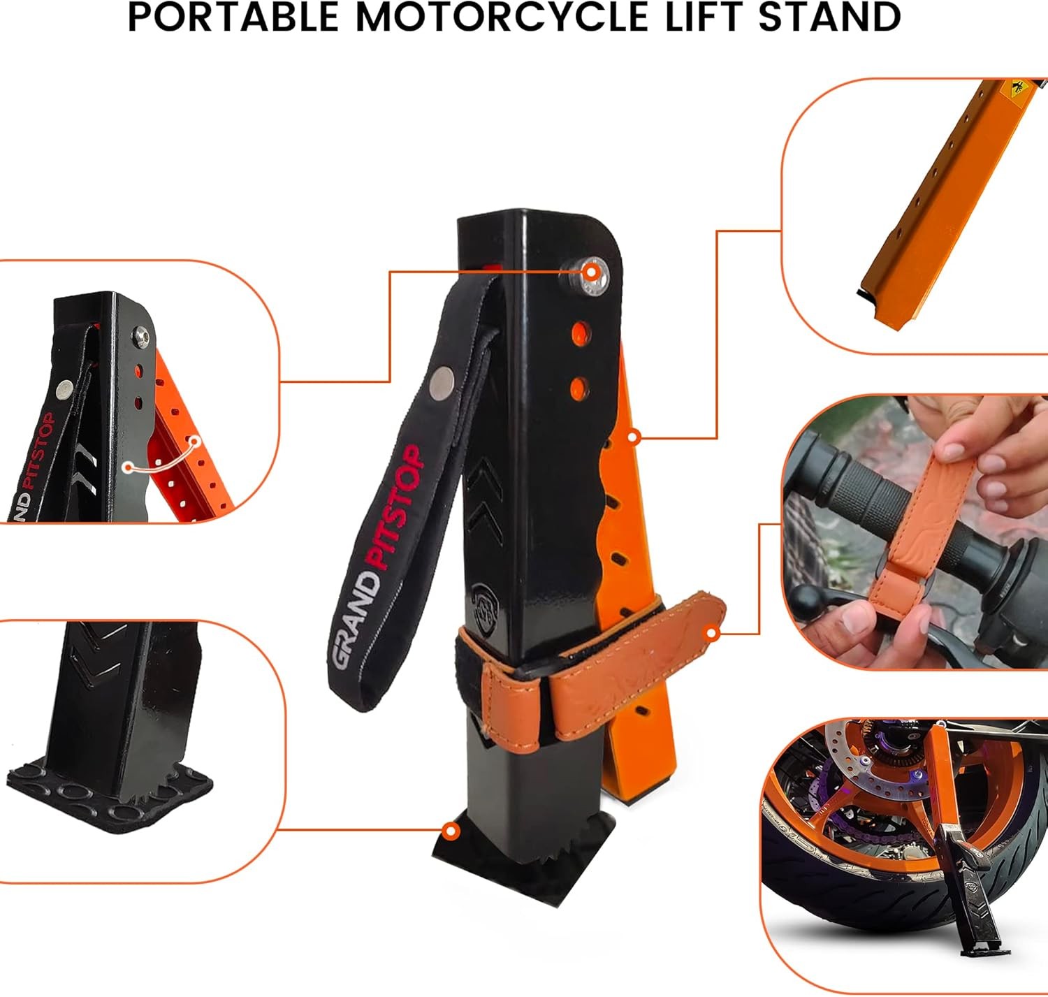 Motorcycle Lift Stand Portable Adjustable Maintenance Tool