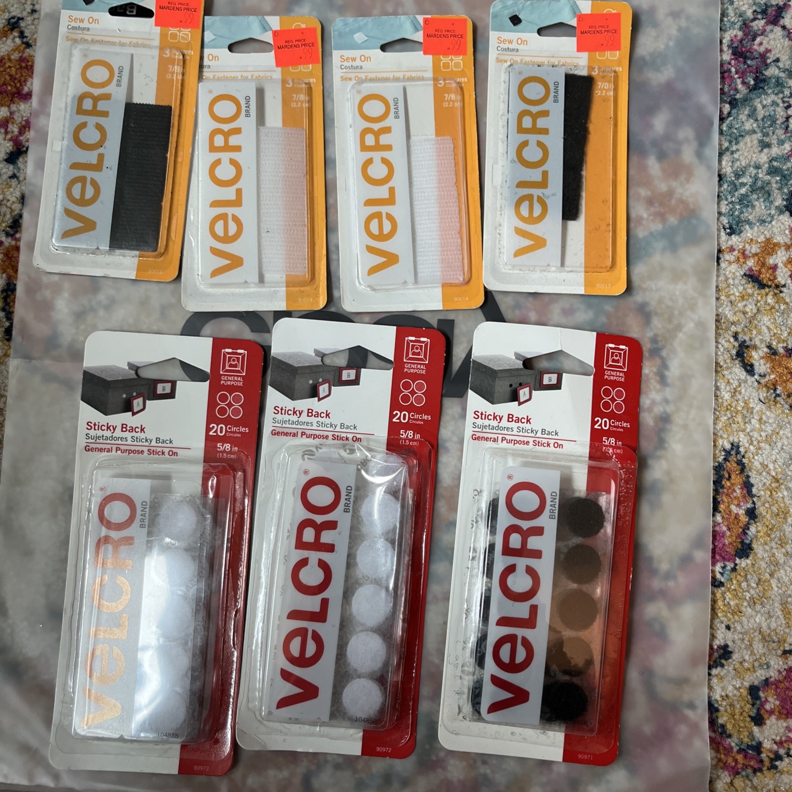 velcro lot- assorted 7 packages NEW