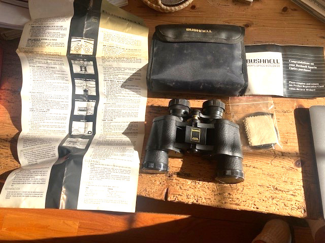 BUSHNELL 1992 INSTA FOCUS BINOCULARS-IN CASE WITH PAPERWORK,STRAP,CLEANER-MANUAL