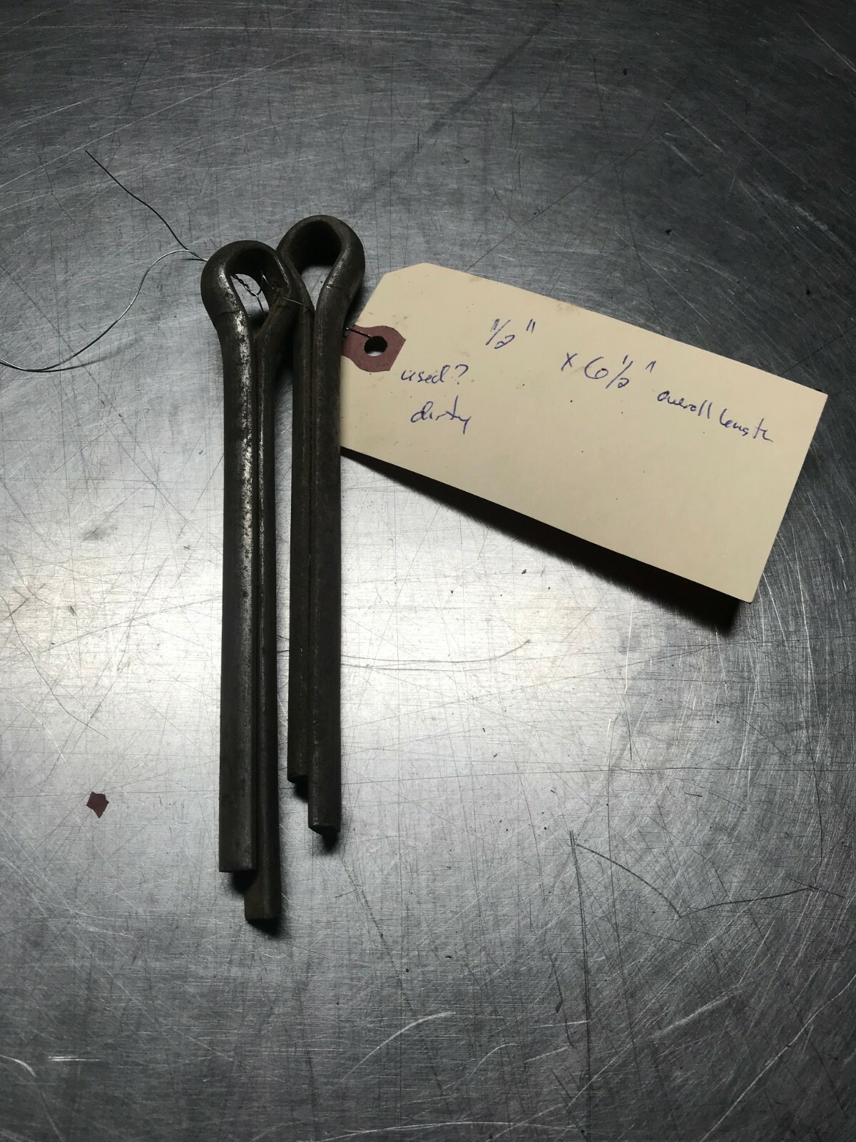 .5" STEEL COTTER PIN  QTY of 2  1/2 x 6-1/2  or  .5" Dia x 6.50" Overall Length