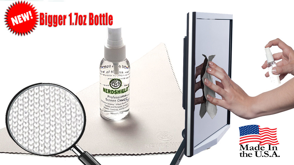 Screen Cleaner for LED TV & Monitors includes a 10" x 9.5" Cloth