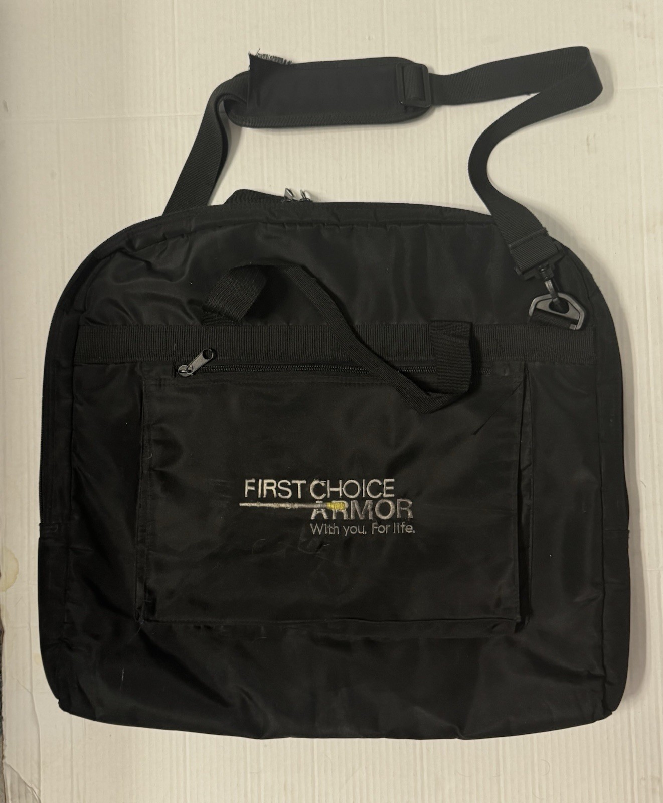 First Choice Body Armor Vest Carrying Bag • Black • Padded • Shoulder Strap