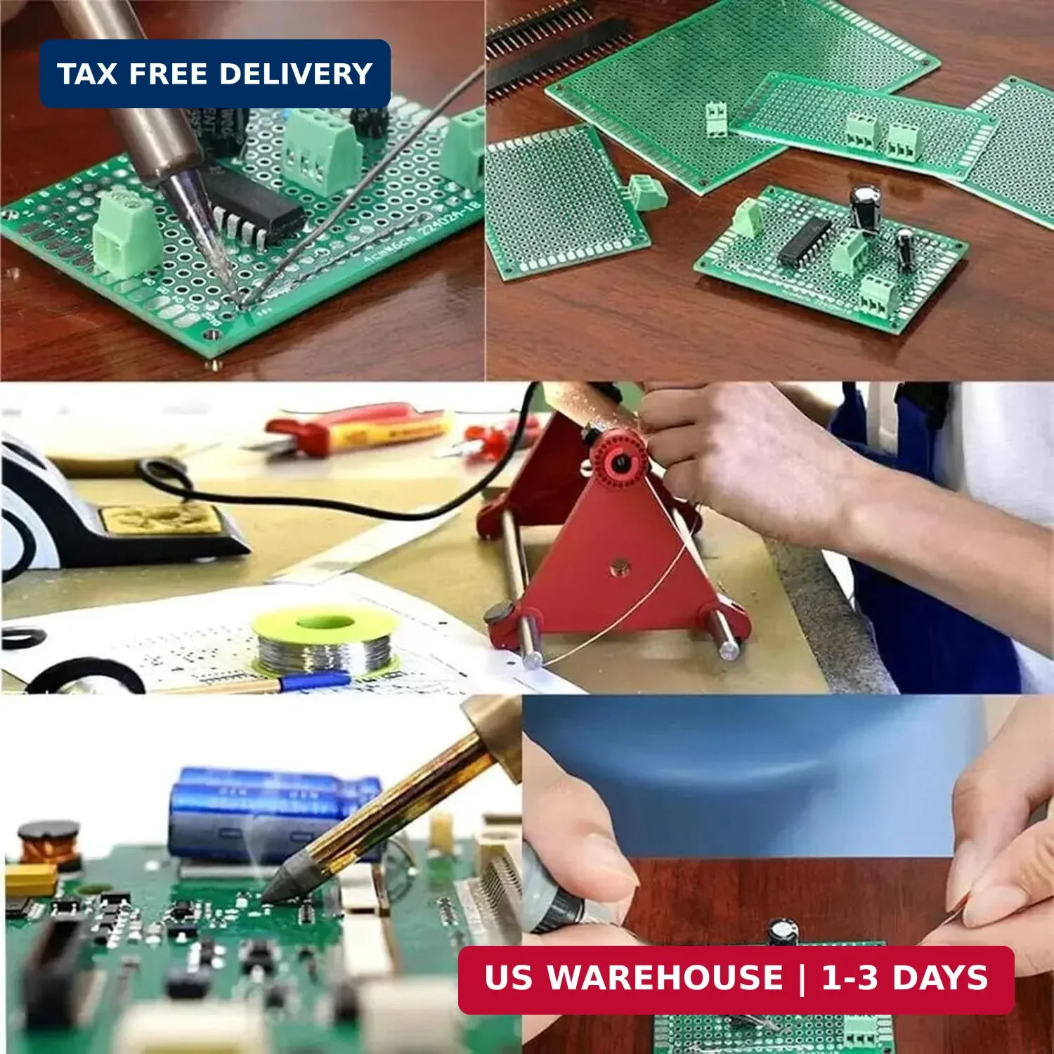 32 Pcs Double Sided PCB Board Kit, Soldering Practice Kit for DIY Electronics Pr