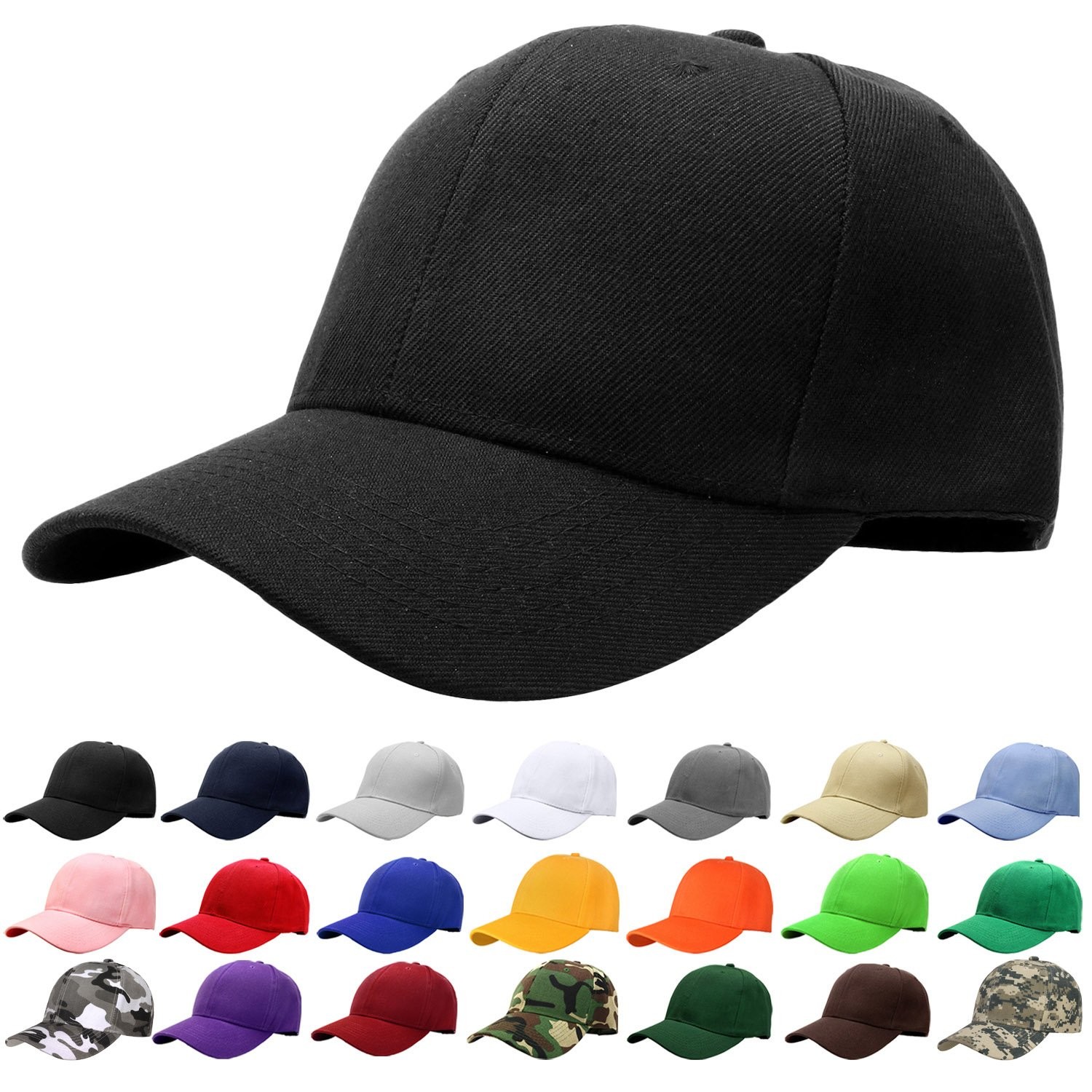 Falari Baseball Cap Adjustable Size for Running Workouts One Size, 1pc Black