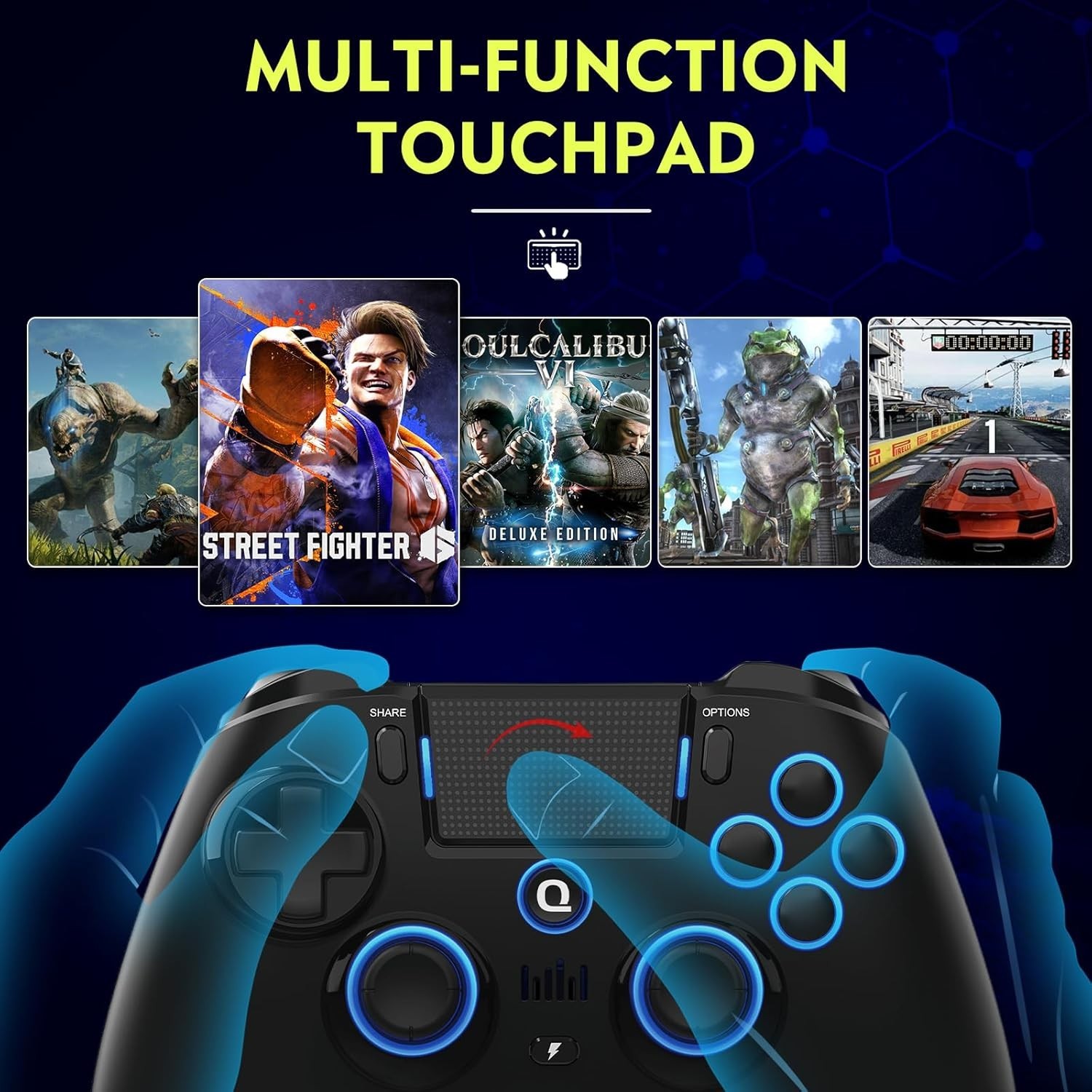 Spark N5 Wireless Controller for Pro Slim PS3 PS2 Steam Deck PC Windows Mac Ios