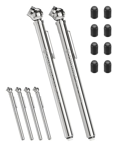 Pencil Tire Pressure Gauge Pack (10-50PSI0-10PSI) with 16 Tire Caps 2