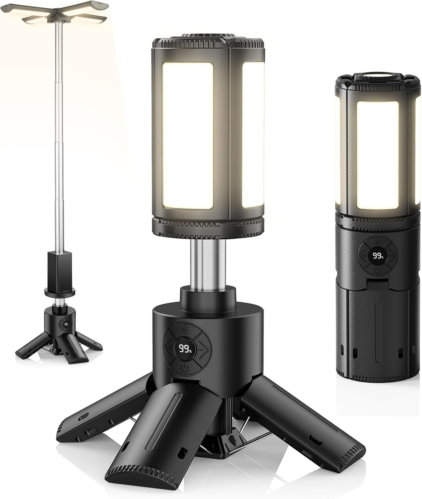 Telescopic Camping Lights with Stand, 14000mAh Rechargeable Camping