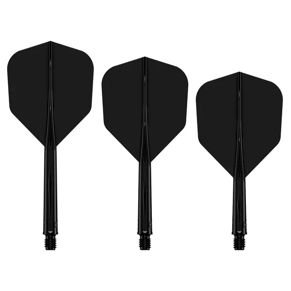BLACK INTERMEDIATE  NO6  MISSION FORCE 90  1 PIECE MOLDED SHAFT & FLIGHT SYSTEM