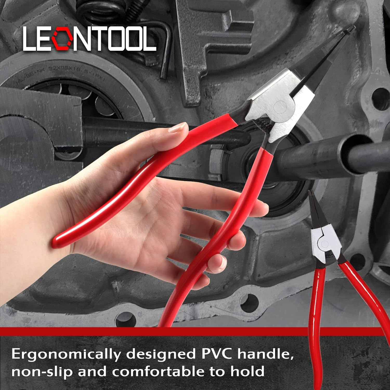 Heavy Duty Lock Ring Pliers Set - Flat Snap, Circlip, Reverse, Retaining & Ring