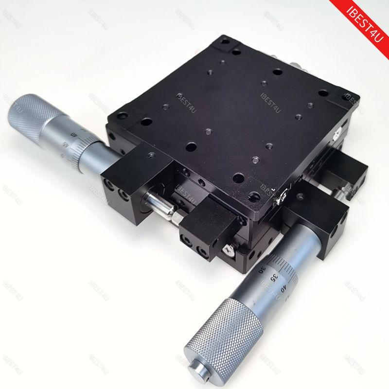 XY Micrometer Manual Tuning Roller Linear Stage Fine Tuning Platform 80*80*40mm