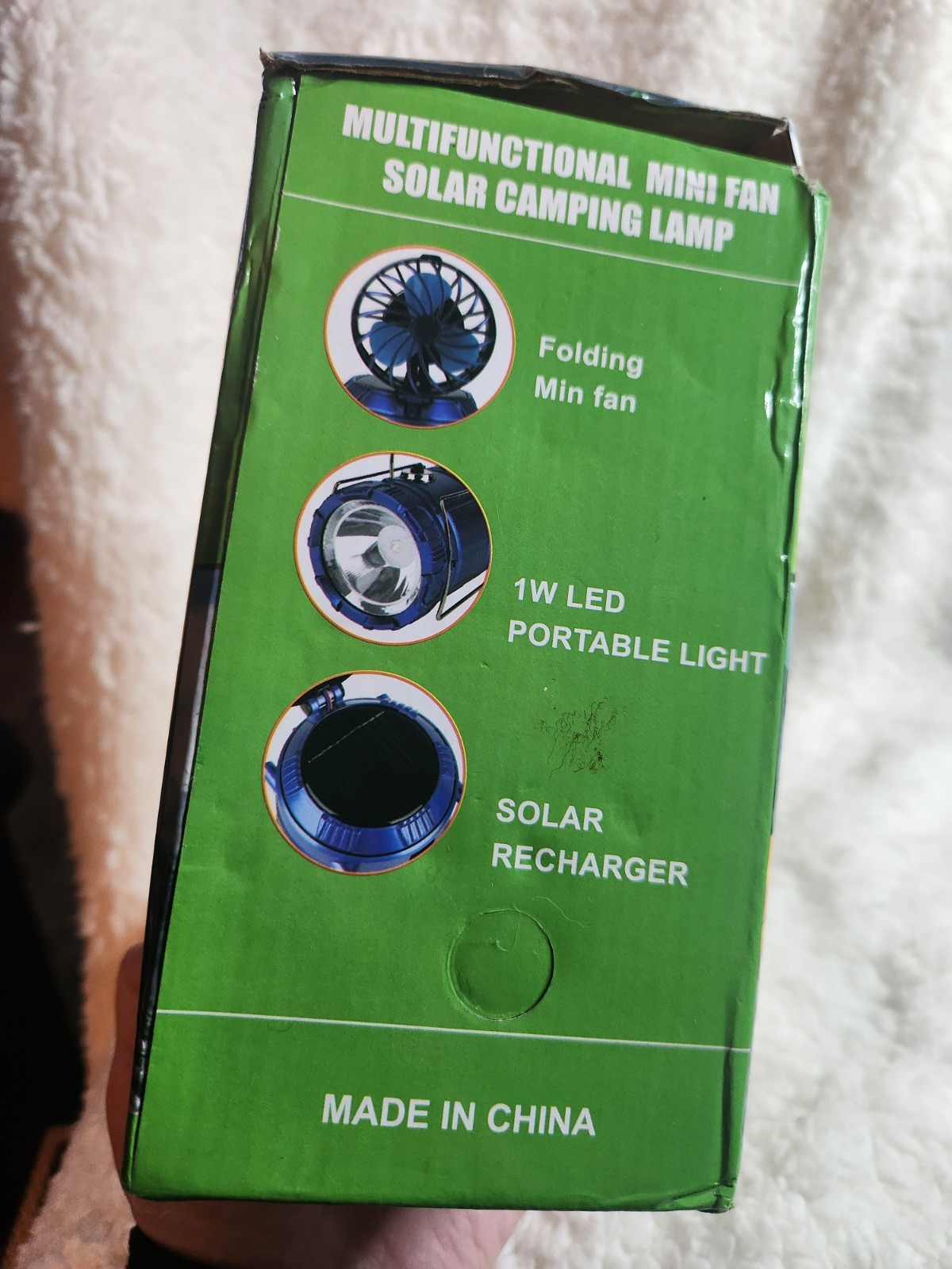 Multifunctional Mini Fan Solar Camping Lamp NIB