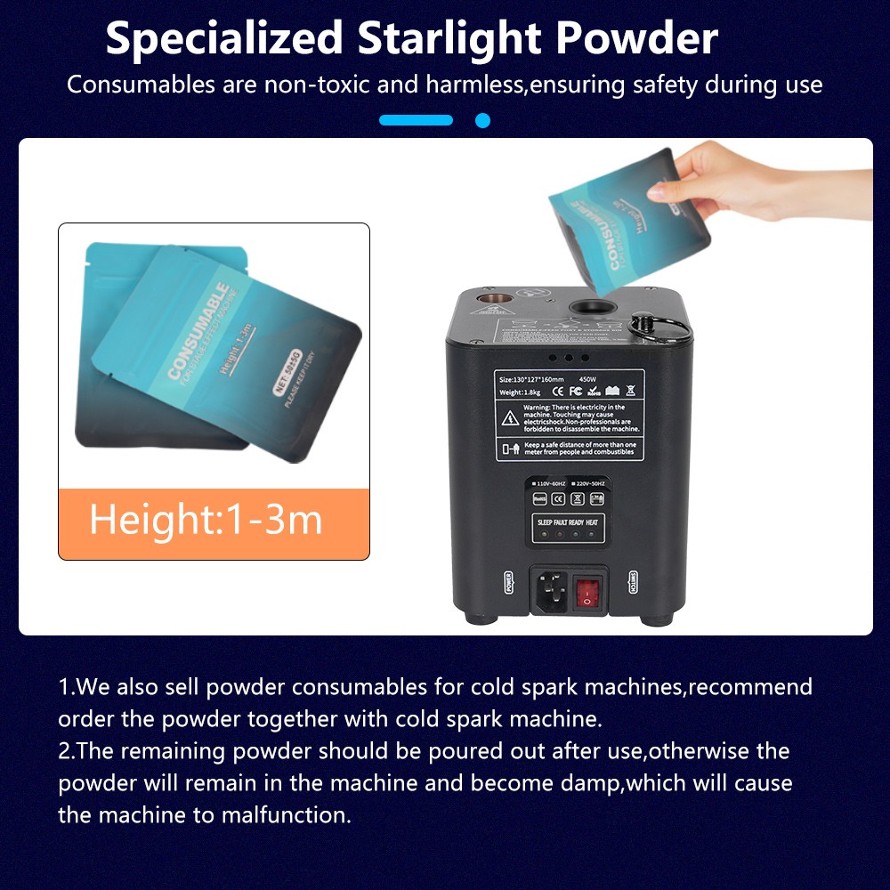 Mini Cold Spark Machine Firework Machine DJ Wedding Stage Effect Remote 1-3M