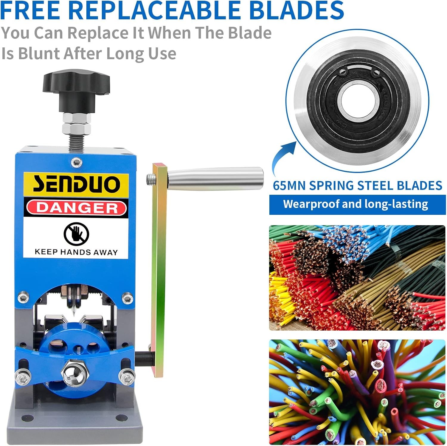 Upgraded Manual Wire Stripper Machine 0.06-1.57In,Cable Stripper Machine for Dri