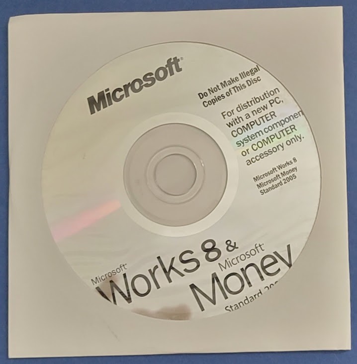 Microsoft Works 8 with MS Money Standard 2005 Encarta Office Trial CD-Rom Sealed
