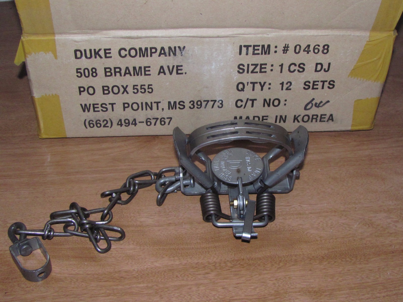 1  Duke #1 Coil Spring double jaw Traps Raccoon Mink Nutria Muskrat  NEW SALE
