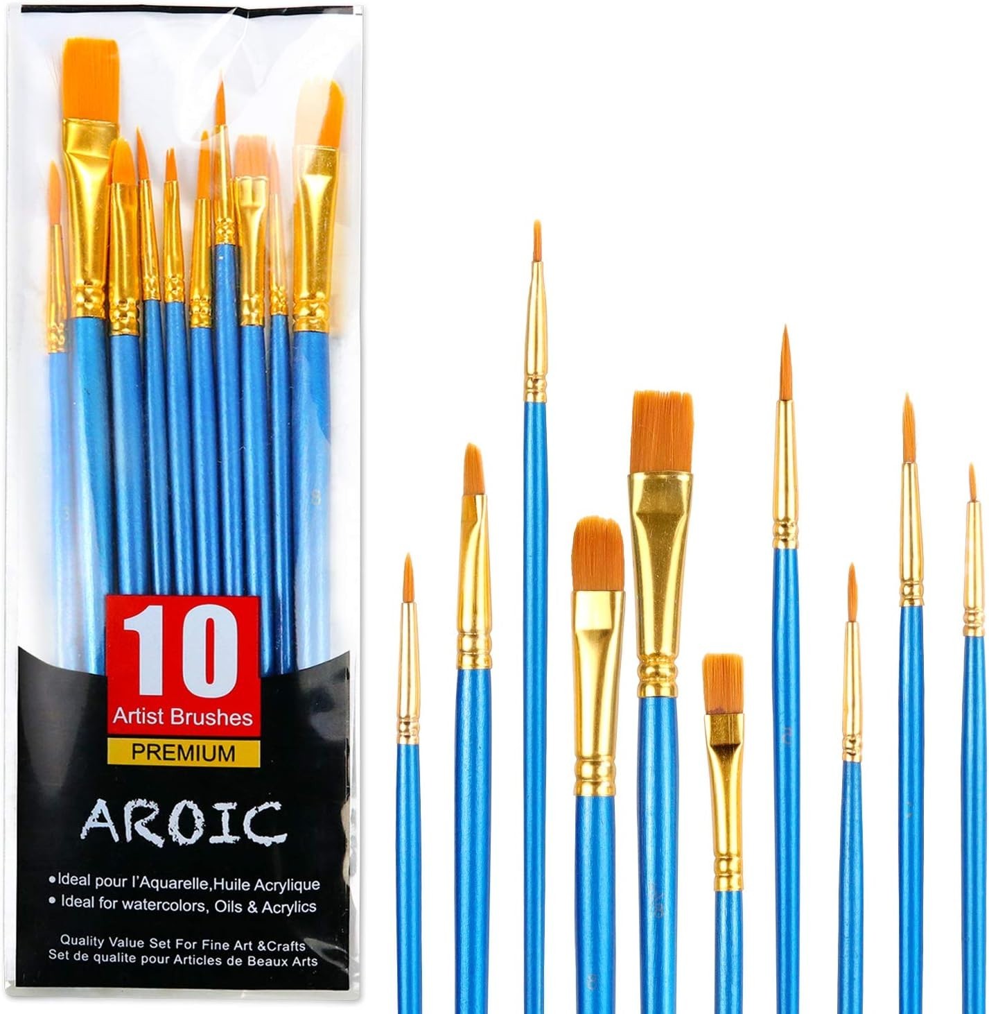 All-Purpose 10-Piece Multi-Functional Paint Brush Set - Easy to Clean & Maintain
