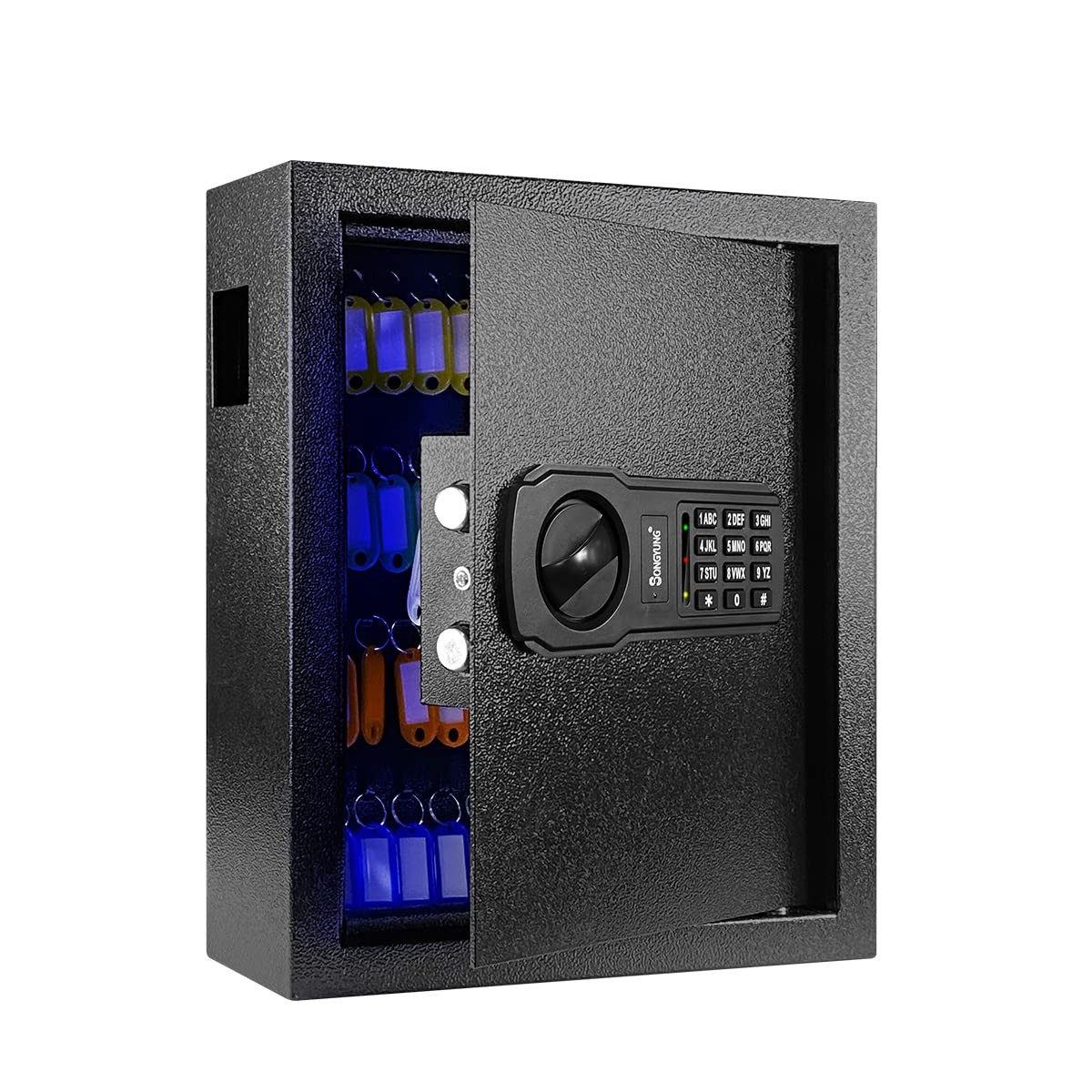 83 Keys Cabinet Wall Safe with Sensor Light and Emergency External Power Supp...