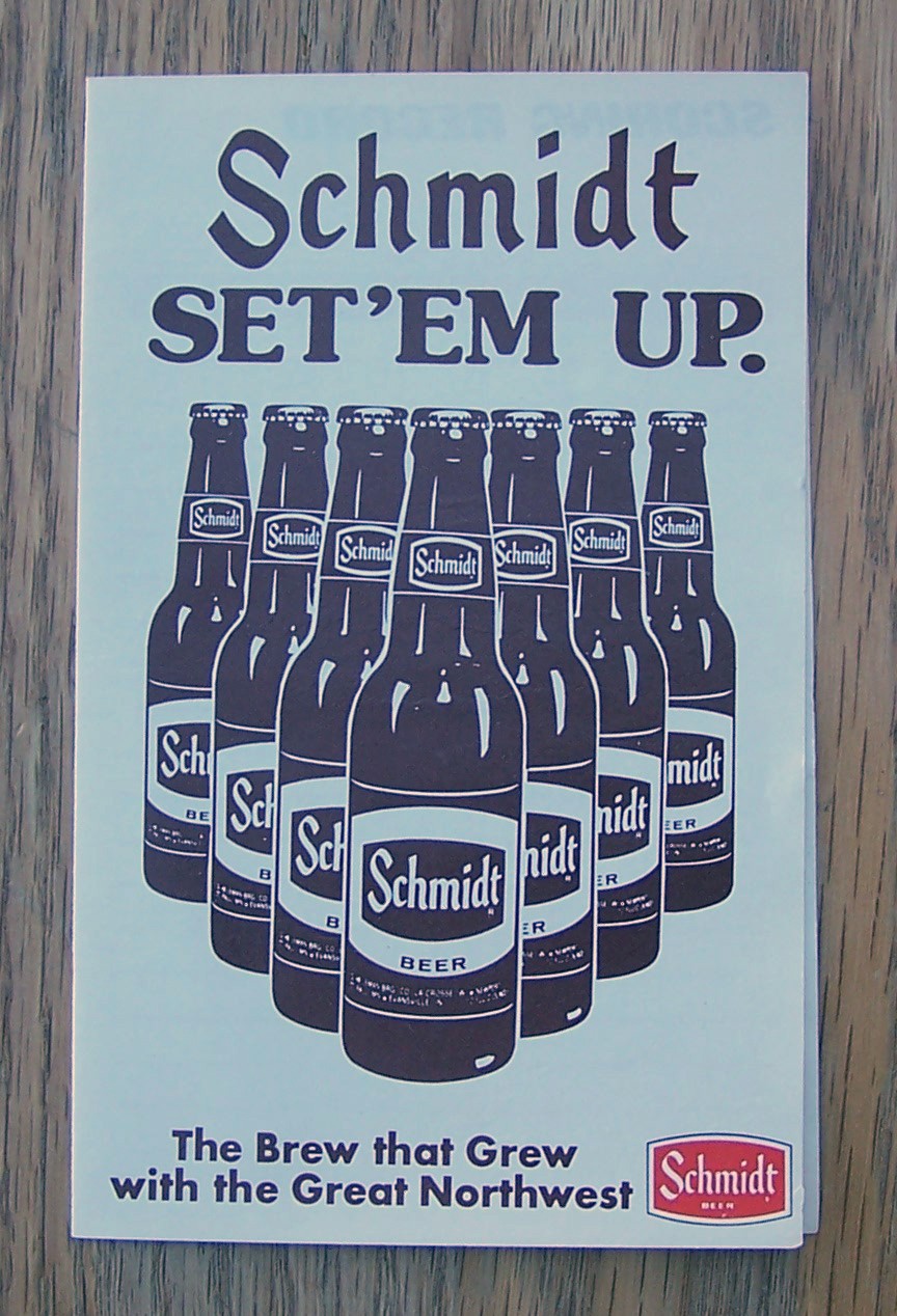 Schmidt Beer Score Recorder, 1976, Bowling, Bottle, Heileman, La Crosse, WI