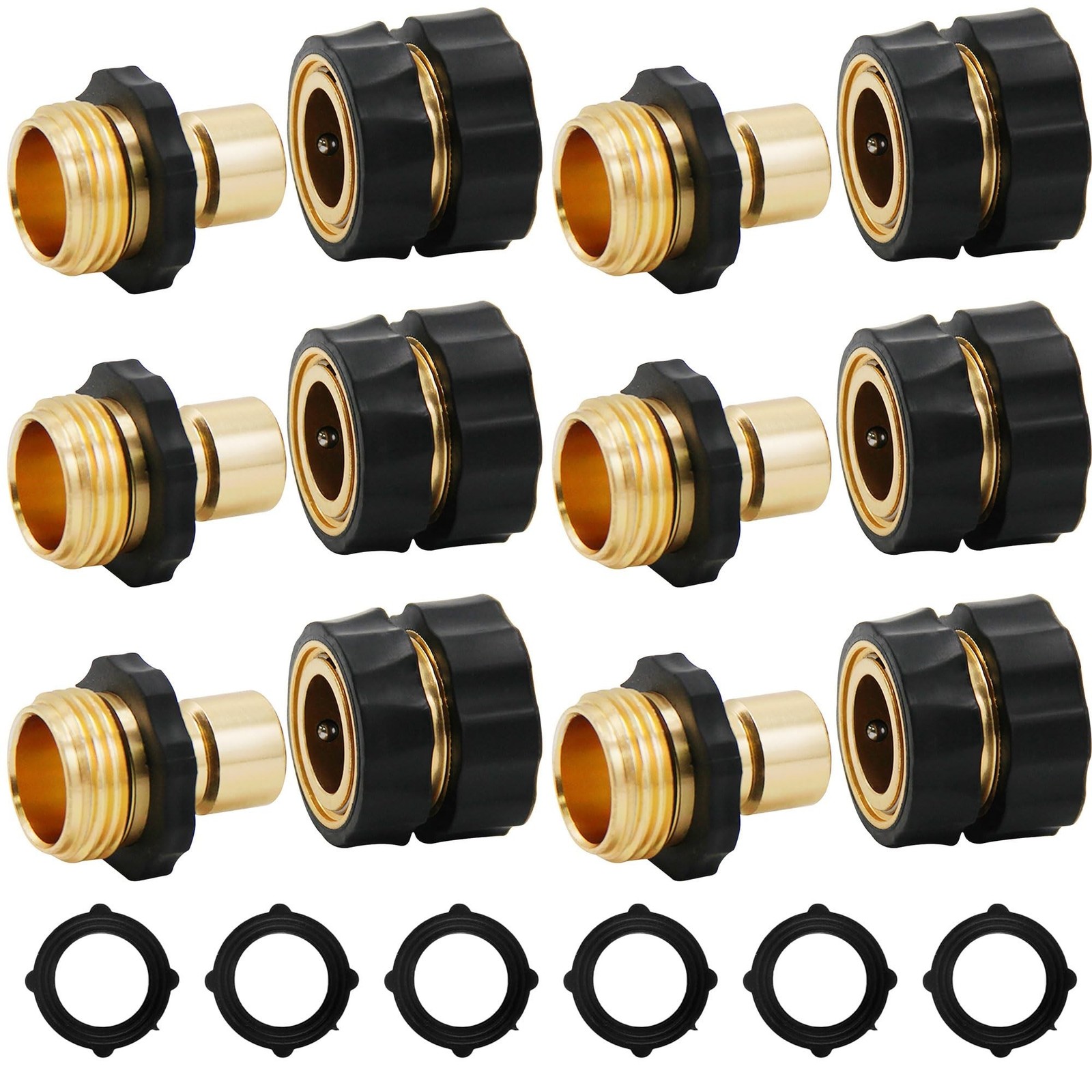 Triumpeek 3/4" Garden Hose Connector, 12 Pieces Garden Hose Quick Connect Fit...