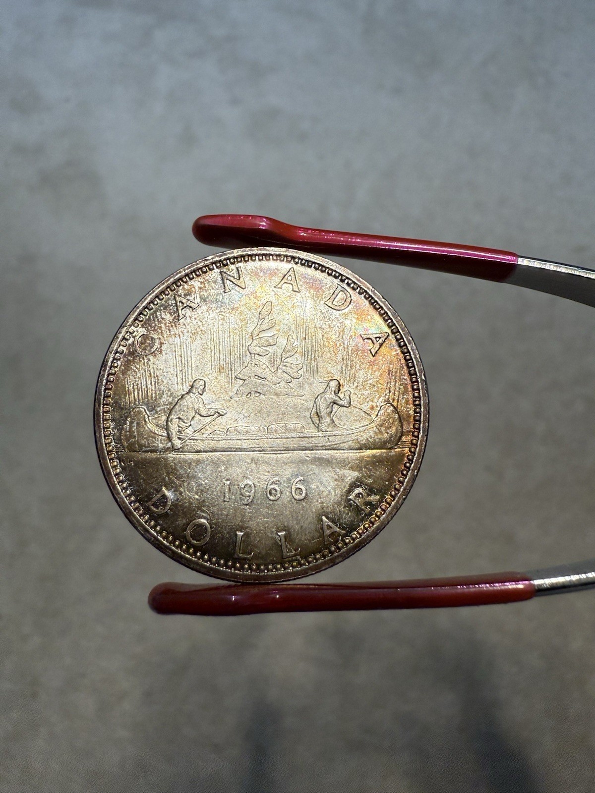 1966 Canada $1 Silver Dollar Coin - Toned Gem