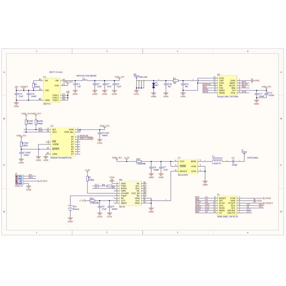 For LORA1262 GPS Module for For M5STACK Development with ATGM336H Chip
