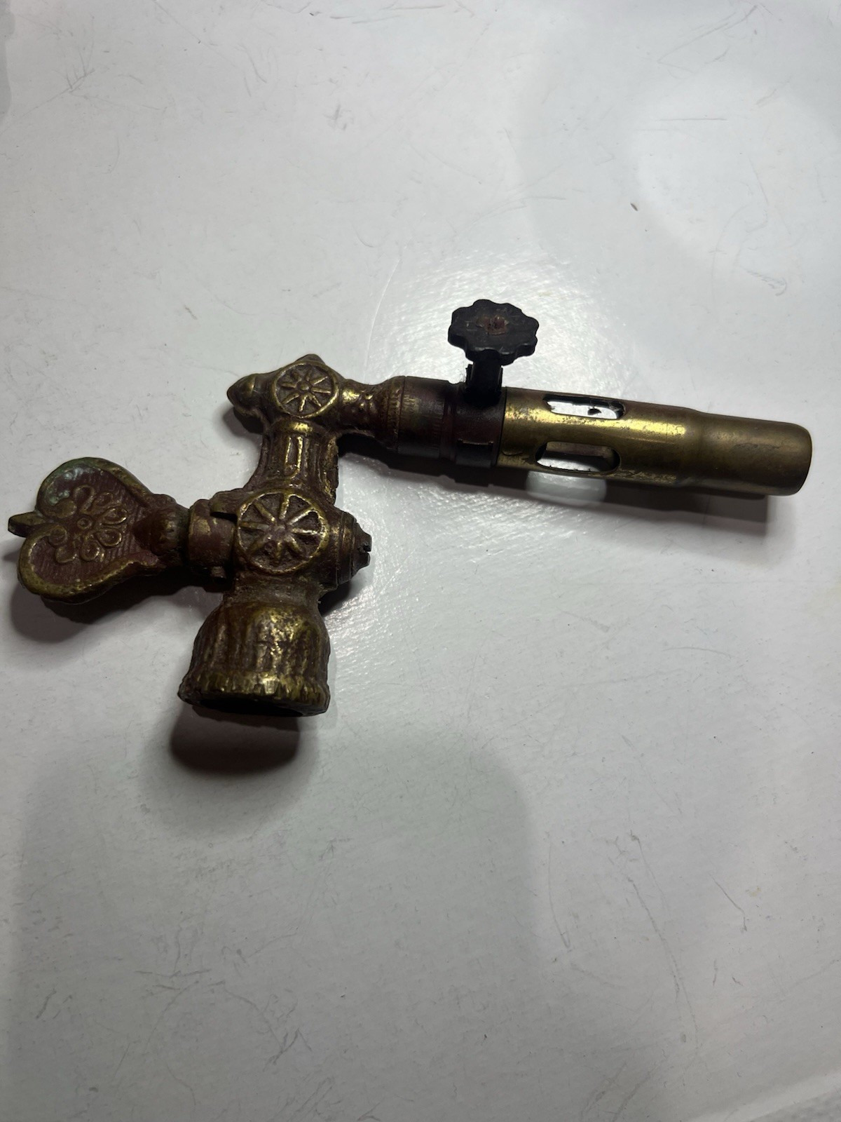 Ornate Gas Torch Light Shut-off Valve Antique Victorian Lamp light stove