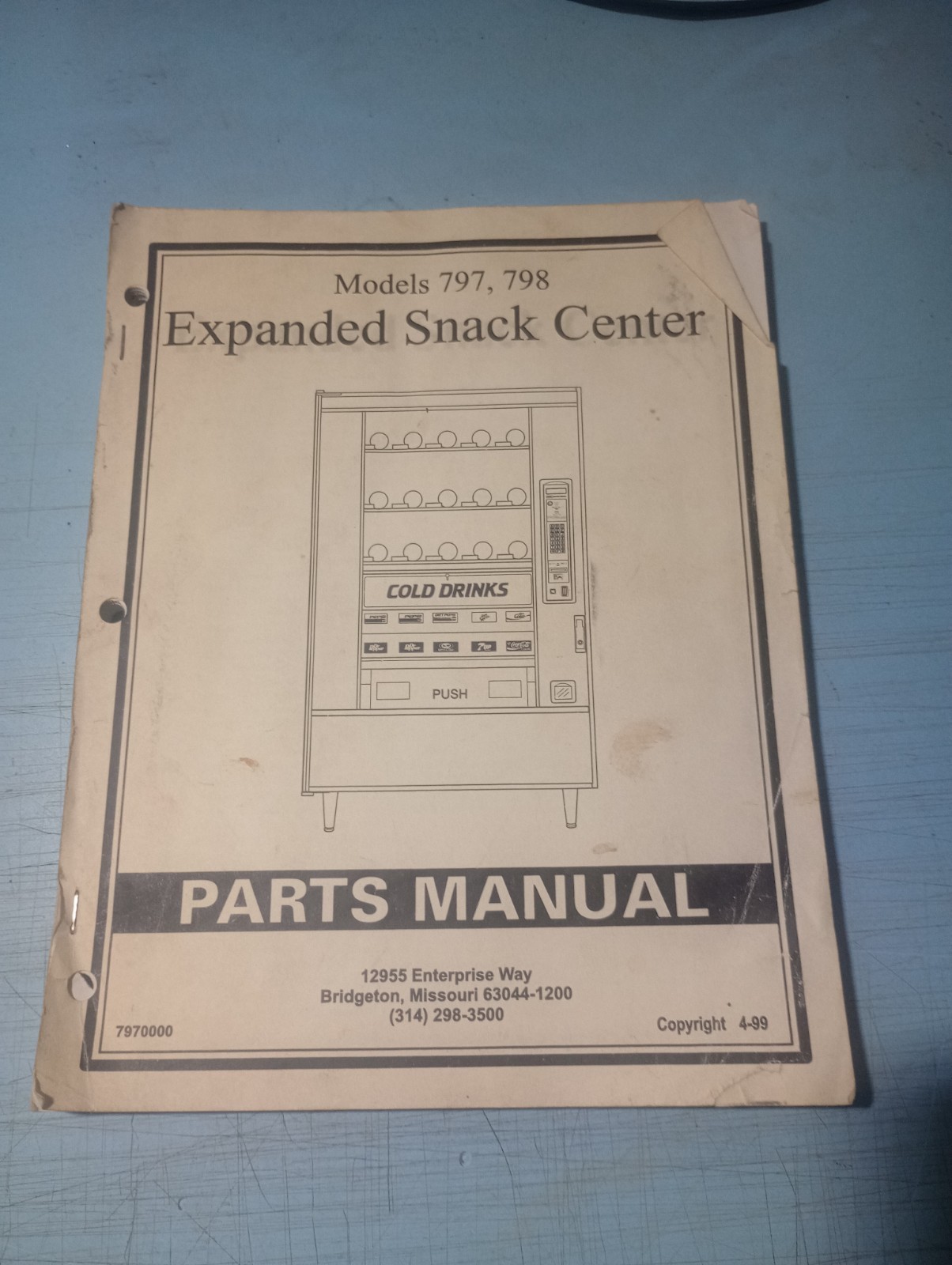 Models 797 798 Expanded Snack Center Parts Manual #B0234
